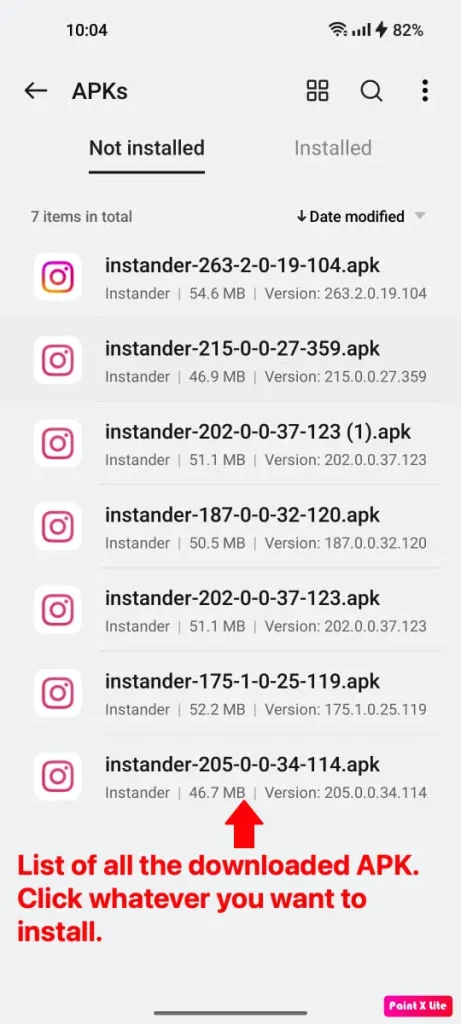 APK List in File Manager