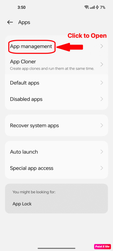 App-Management Option