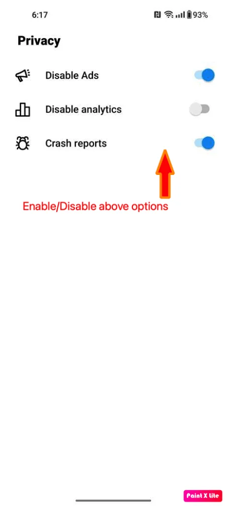 Disable Analytics & Crash Reports