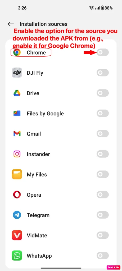 Disabled Google Chrome Option