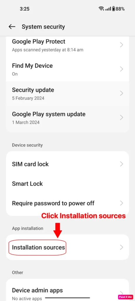 Installation Source Menu
