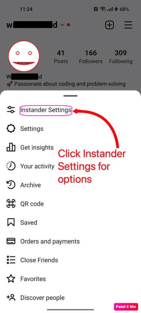 instander setting